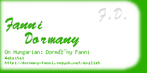 fanni dormany business card